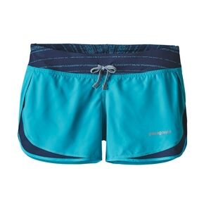 Patagonia Stridor Running Short. Teal And Navy Blue Size Medium. New Without Tag